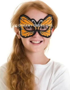 Fashion Orange Monarch Butterfly Fantasy Mask Dreamy Dress-Ups